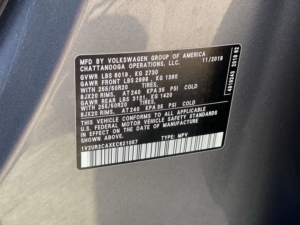 2019 Volkswagen Atlas 3.6L V6 SE w/Technology