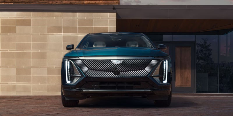 Front facing 2025 Cadillac Lyriq parked outdoor
